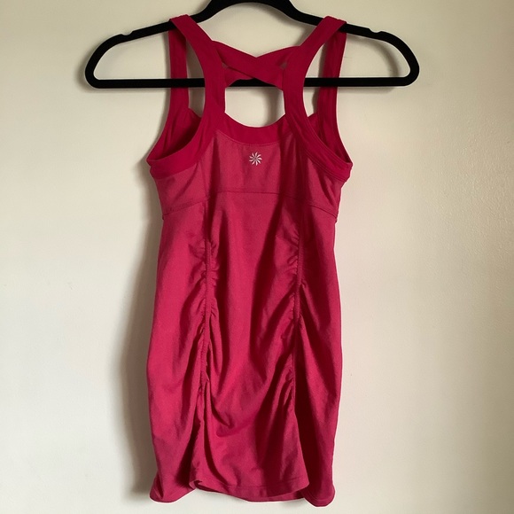 Athleta Scruntch Tank Hot Pink Strappy Criss Cross - Picture 6 of 6